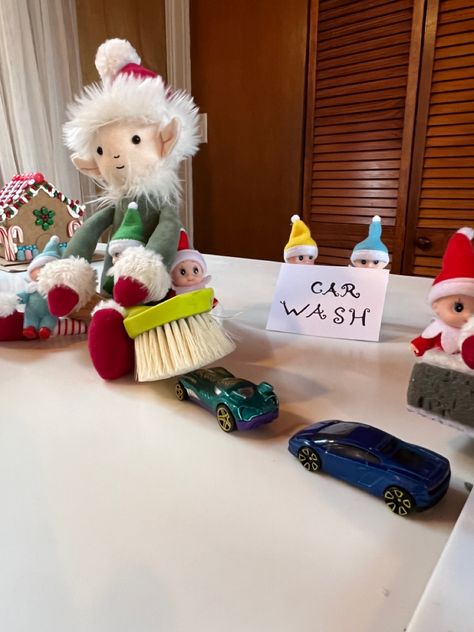 A quick #elfontheshelf idea for #christmas. Idea For Christmas, On The Shelf, Car Wash, Elf On The Shelf, Elf, Teddy Bear, Toys, Christmas