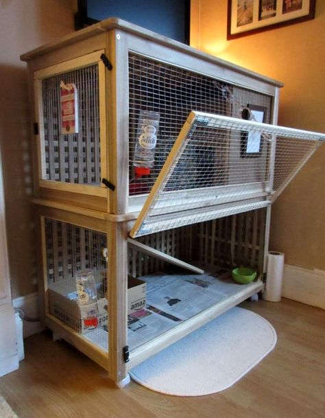 I made a 2-level indoor rabbit cage from the IKEA HOL storage boxes. It's for Edward, my dwarf rabbit. (He was just a baby when I first made this!) Ikea Hol, Indoor Rabbit Cage, Storage Tables, Indoor Rabbit, Rabbit Cage, Ikea Hackers, Ikea Storage, Table Storage, Ikea Hack