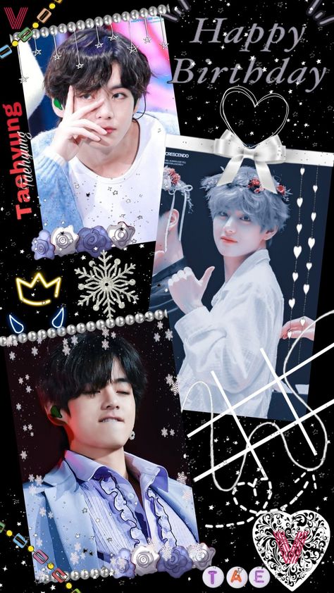 #Taehyung #BTS Kim Taehyung Birthday Edit, Kim Taehyung Birthday Photo, Taehyung Birthday Edit, V Birthday, Happy Birthday Taehyung, Taehyung Birthday, Bts V Birthday, Seni Korea, Bts Happy Birthday