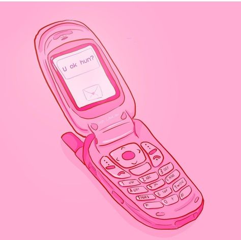 Retro Phone Drawing, Pink Flip Phone Aesthetic, Pink Telephone Aesthetic, Flip Phone Drawing, Pink Aesthetic Illustration, Cellphone Drawing, Y2k Flip Phone, Cool Perfume, Telephone Drawing