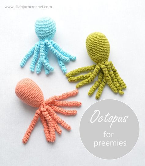 Preemie Patterns, Charity Crochet, Preemie Octopus, Crochet Tips And Tricks, Bowl Holders, Preemie Crochet, Octopus Design, Preemies, Crochet Octopus