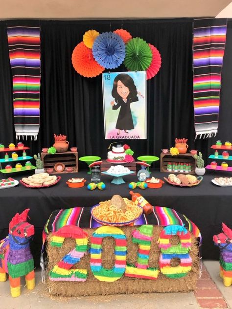 Ranchero Graduation Party, Fiesta College Graduation Party, Fiesta Theme Graduation Party Ideas, Mexican Theme Graduation Cake, Graduation Party Ideas High School Mexican Theme, Graduation Party Mexican Theme, Mexican Beach Party, Fiesta Grad Party, Graduation Party Ideas Mexican