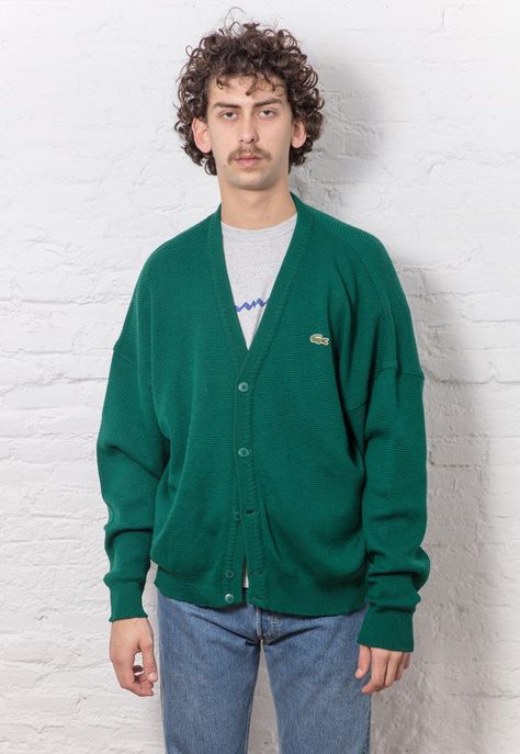 Lacoste Vintage Green Cardigan | MiVintage | ASOS Marketplace Lacoste Cardigan Outfit, Green Cardigan Outfit, Cardigans Men, Lacoste Cardigan, Lacoste Vintage, Vintage Lacoste, Cardigan Outfit, Green Cardigan, Cardigan Outfits