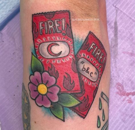 Taco Bell Tattoo, Taco Bell Sauce Packets, Pa Tattoo, Taco Bell Sauce, Belle Tattoo, Horrible Tattoos, Food Tattoos, Recipe Aesthetic, Cool Tattoo