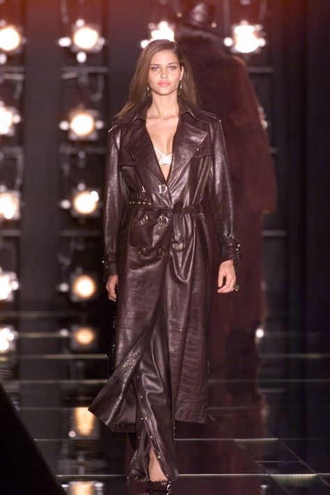 Christian Dior Fall 2000 Ready-to-Wear Collection | Vogue 2000s Runway Fashion, Dior 2000s, Princess Dress Patterns, Fashion 2000s, 2000 Fashion, Long Leather Coat, Christian Dior Fashion, John Galliano, Runway Collection