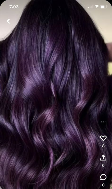 Hair Colour Purple Dark, Dark Brown Hair With Red Tint Purple Caramel Highlights, Smoky Violet Hair Color, Mohagony Hair Color, Deep Purple Highlights, Dark Purple Hair Short, Plum Balayage, Plum Ombre Hair, Deep Purple Hair Color