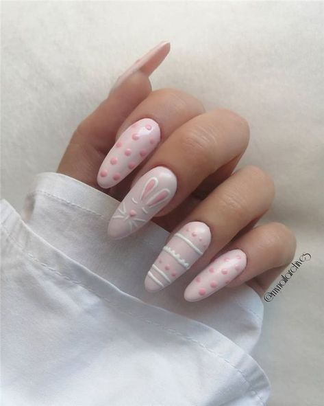 Easter Nails Easy, Dearra Nails, Easter Nail, Bunny Nails, Easter Nail Designs, Easter Nail Art, Nails Formal, Formal Nails, Medium Nails