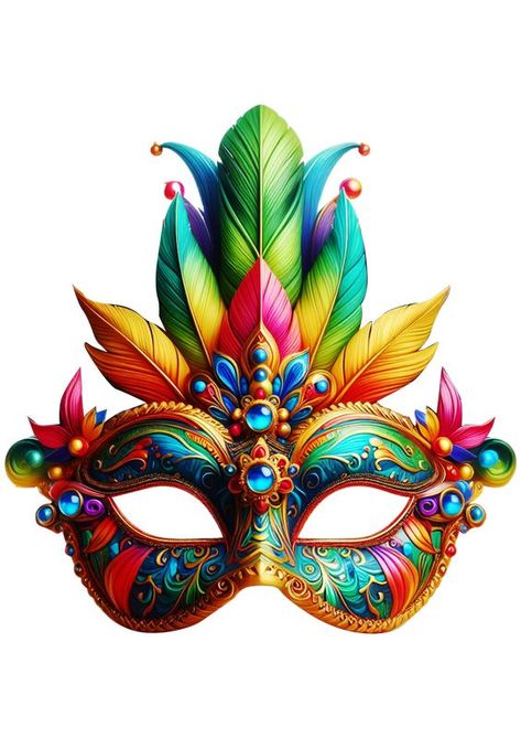 Madi Gras Mask, Mardi Gras Images, Brazil Art, Happy Birthday Cat, Rio Carnival, Mask Art, Mardi Gras Decorations, Venetian Masks, Masquerade Masks