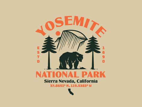 National Park Logo, National Park Shirt, Adventure Design, National Park Posters, Parking Design, Badge Design, Yosemite National, Yosemite National Park, Vintage Logo