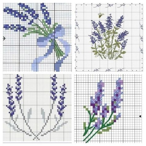 Cross Stitch Lavender, Unique Cross Stitch, Cross Stitch Border Pattern, Floral Cross Stitch Pattern, Xstitch Patterns, Diy Embroidery Patterns, Cross Stitch Patterns Flowers, Cross Stitch Bookmarks, Cross Stitch Bird