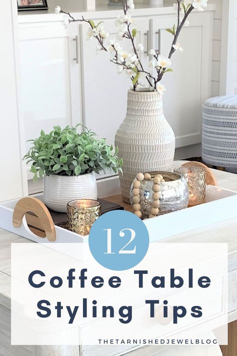 Table Tray Decor, Coffee Table Trays, Coastal Coffee Table, Coffee Table Vignettes, Coffee Table Decor Living Room, Coffee Table Decor Tray, Vignette Styling, Coffee Table Centerpieces, Table Decor Living Room