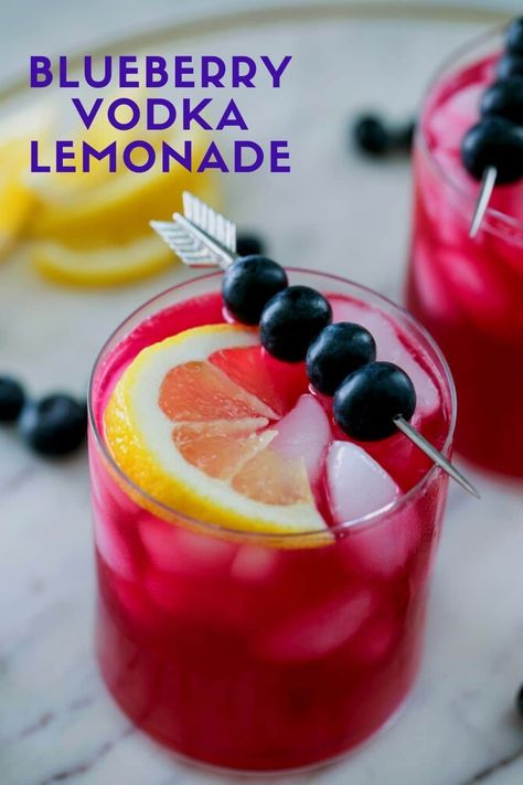 Blueberry Vodka Lemonade Carrot Raisin Muffins, Blueberry Simple Syrup, Blueberry Vodka, Raisin Muffins, Vodka Lemonade, Lemonade Cocktail, Blueberry Lemonade, Lavender Lemonade, Lemonade Recipes