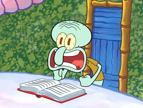 When you try to catch up on an entire semester of reading the night before the midterm. | 27 Squidward Faces Every College Student Will Recognize Spongebob Pics, Squidward Tentacles, سبونج بوب, Funny Spongebob Memes, رورونوا زورو, 밈 유머, Spongebob Funny, Spongebob Wallpaper, Cartoon Profile Pictures