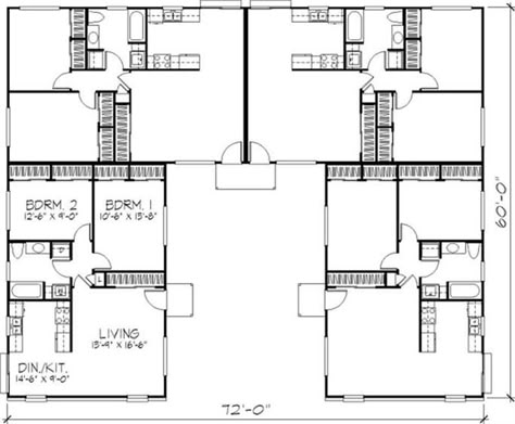 Multiplex Plan, Multigenerational House Plans, Multigenerational House, Guest House Plans, Mini Apartments, Duplex Floor Plans, Co Housing, Duplex Plans, Southern Cottage