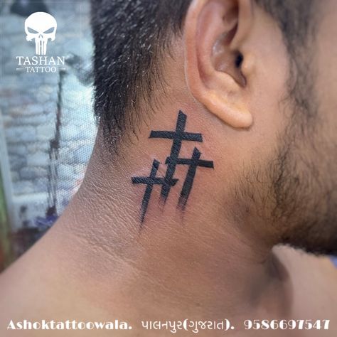 TashanTattoo
AshokTattooWala
S.5.6,Tirupati plaza
Opp. New bus stand
Near gd modi collage
Palanpur (gujrat)
9586697547
9687533310 1996 Neck Tattoo, Simple Neck Tattoos For Guys, 3 Crosses On Neck Tattoo, Small Back Of Neck Tattoo Men, Red Tattoo Ideas For Men, Praying Hands Neck Tattoo, Crosses On Neck Tattoo, Christian Neck Tattoos For Men, Men Small Neck Tattoo