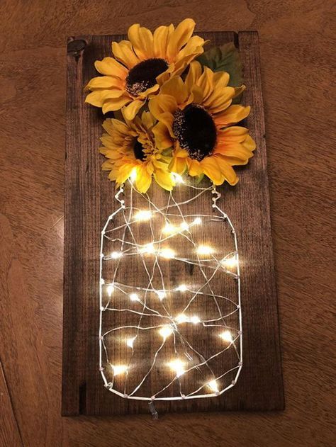 Pack of 6 Pcs Fairy Lights 7.2FT 20 LEDs Copper Wire Firefly | Etsy Sunflower Room, Table Halloween, String Lights In The Bedroom, Fairy Lights Bedroom, Starry Lights, Firefly Lights, Cute Dorm Rooms, Room Deco, Sunflower Decor