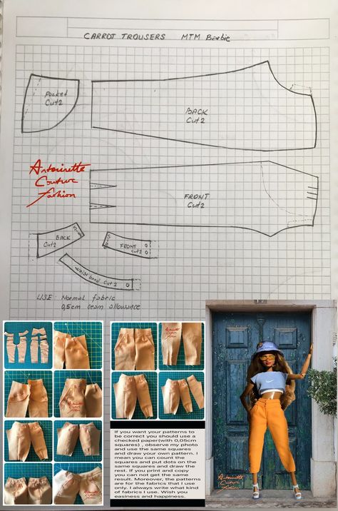 Barbie Pants Pattern, Barbie Doll Dress Patterns, Diy Barbie Clothes Patterns, Doll Pants Pattern, Куклы American Girl, Barbie Dress Pattern, Barbie Sewing, Made To Move Barbie, Barbie Basics