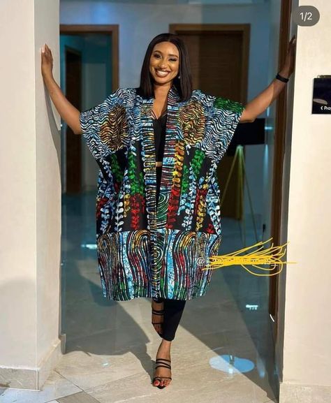 Kimono Ankara Styles For Ladies, Afrocentric Outfits, Modern Kimono Fashion, Ankara Kimono Jacket, Kimono Ankara, African Kimono, African Print Kimono, Ankara Kimono, Style Africain