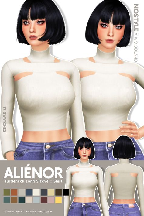 ❤️Avaliable On My Patreon❤️ Sims 4 Sleeve Accessory, Sims 4 Turtleneck, Turtleneck Shirt, Turtleneck Long Sleeve, Long T, Sims 4 Clothing, Sims Mods, Custom Content, Sims Cc