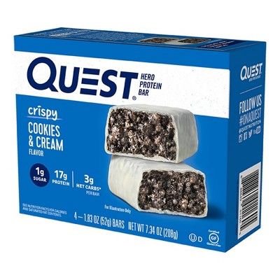 Quest Protein Bars, Quest Protein, Crispy Cookies, Protein Nutrition, Cookies Cream, Quest Nutrition, Nutrition Bars, Custom Recipe, Unsweetened Chocolate