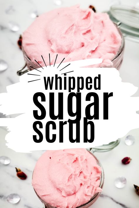 Best Whipped Sugar Scrub Soap Recipe Diy Whipped Sugar Scrub, Sugar Body Scrub Recipe, Body Scrub Homemade Recipes, Skin Care Hacks, Honey Sugar Scrub, Easy Sugar Scrub, Diy Body Scrub Recipes, Diy Sugar Scrub Recipe, Natural Sugar Scrubs