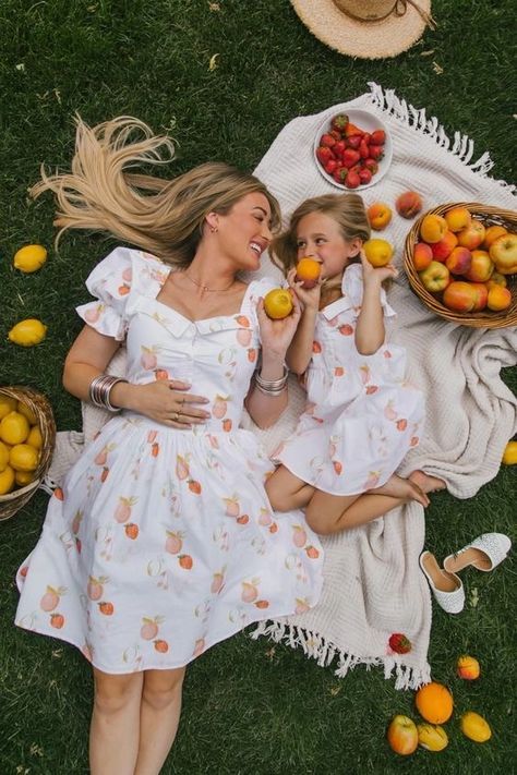 Celeste Clark, Mom Daughter Photography, Mommy Daughter Photoshoot, Picnic Photo Shoot, Fruit Medley, Mother Daughter Photoshoot, Mommy And Me Photo Shoot, Spring Photoshoot, Quality Family Time