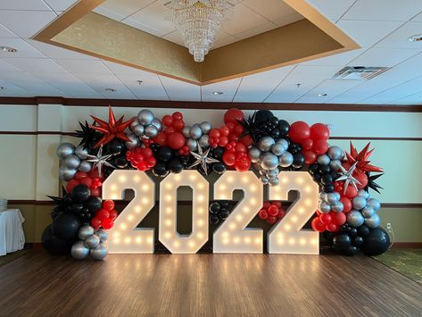 2023 Marquee Numbers With Balloons, 2023 Marquee Numbers, 2024 Marquee Numbers, Marquee Lights With Balloons, Graduation Dinner Ideas Decorations, Banquet Balloon Decorations, Graduation Marquee Letters, Grad Marquee Letters With Balloons, Graduation Picture Backdrops