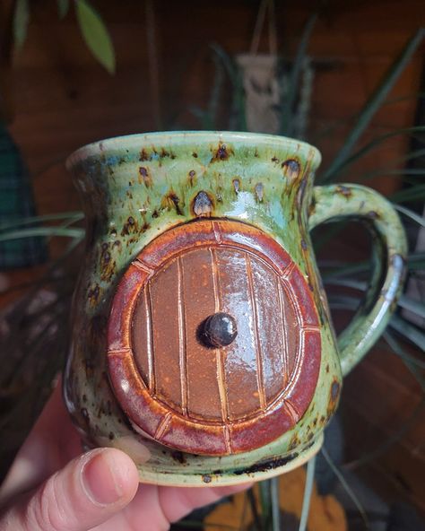 All Hobbit door mugs are up!!! Snag your fav on the website!!! 😍 Hobbit Mug, Hobbit Pottery, Hobbit Door, Cerámica Ideas, Cups And Mugs, The Hobbit, Mug, Tea, Ceramics