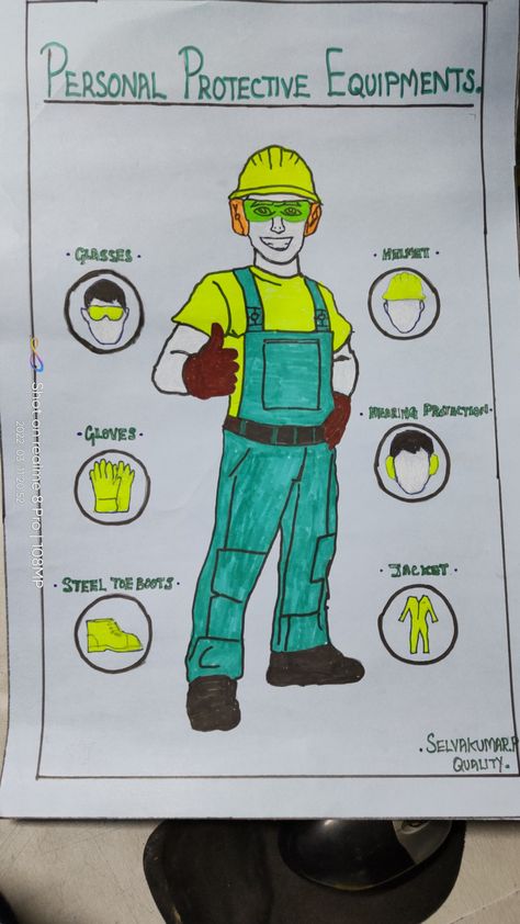 kumaranselva13796@gmail.com Safety Week Poster Drawing, Mines Safety Poster Drawing, Poster Keselamatan Kerja, Ppe Equipment Drawing, Safety Drawings Ideas, Poster K3 Keselamatan Kerja, Industrial Safety Poster Drawing, Industrial Safety Drawing, Wedding Flex Background Images Hd