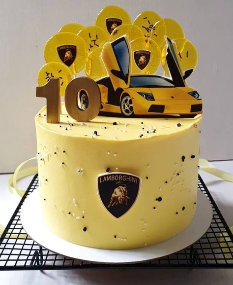 Lamborghini Cakes For Boys, Lamborghini Cake, Mustang Cake, Bmw Cake, Jeep Cake, Cars Cake Design, Cars Theme Cake, Cake Designs For Boy, Cake Designs For Kids