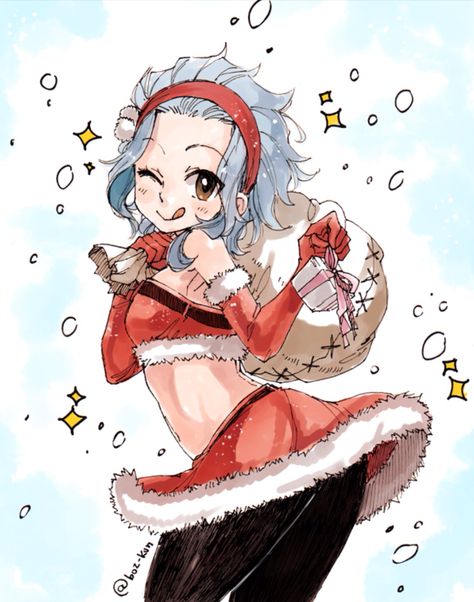 HAPPY HOLIDAYS FROM SANTA LEVY! Christmas Anime Icon, Levi Mcgarden, Gale Fairy Tail, Levy Mcgarden, Fairy Tail Levy, Gajeel And Levy, Christmas Anime, Fairy Tail Gray, Fariy Tail