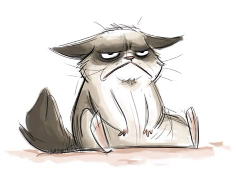 Fan art Grumpy Cat Drawing, Grumpy Cat Cartoon, Annoyed Cat, Cartoon Cat Drawing, Creation Art, Cartoon Sketches, Cat Ideas, Cat Character, Cats Illustration