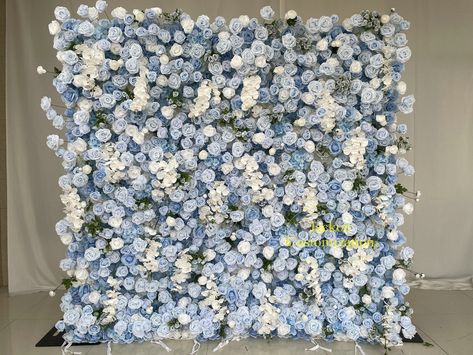 ✿ Our artificial flowers have high-quality silk materials create lifelike flower effects.  We can customize artificial flowers to any color and size you desire.  Please Contact us for more information. ✿   Here are some available sizes: Sample 24x16inch 3ft x 6ft /0.95x1.8m 5ft x 5ft /1.5x1.5m 4ft x 8ft /1.2x2.4m 8ft x 6.6ft /2.4x2.0m 8ft x 8ft /2.4x2.4m 12ft x 8ft /3.7x2.4m ✿Easy installation: The flower wall comes with an easy-to-use hanging system, making it simple to set up and remove as nee Dusty Blue Flower Wall, Dusty Blue Floral Background, Light Blue And Black Wedding Theme, Navy Light Blue Wedding, Wedding Backdrop For Photos, Navy Blue And Light Blue Wedding, Navy Blue And Dusty Blue Wedding, Blue Ceremony Flowers, Blue Flower Backdrop