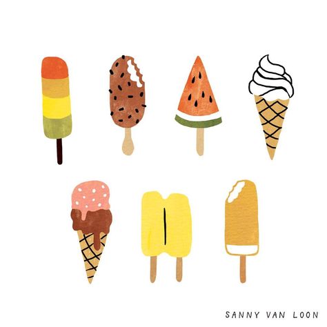 329.3k Followers, 1,116 Following, 264 Posts - See Instagram photos and videos from 🌲 Taryn Knight 🌲 (@taryndraws) Ice Cream Illustration, Ice Cream Art, Summer Illustration, Illustration Food, Ice Cream Truck, Easy Drawing, Chalk Art, Food Illustrations, Popsicles