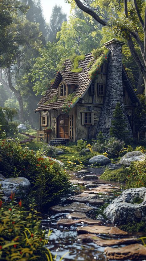 Witchy Ideas, Small House In The Woods, Architecture Reference, Fantasy Cottage, Sacred Garden, Spending Time In Nature, Woodland Cottage, Magical House, Woodland House