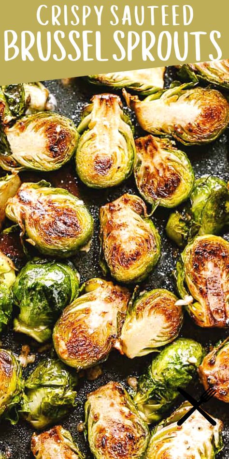 Brussel Sprouts In Pan, Saute Brussel Sprout Recipes, Brussel Sprouts In Skillet, Mini Brussel Sprouts Recipe, Saute Brussel Sprouts, Cooking Brussel Sprouts In Oven, Balsamic Brussel Sprouts Stovetop, Brussel Sprout Stove Top, How To Season Brussel Sprouts