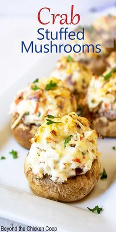 Crab Appetizer, Crab Stuffed Mushrooms, Crab Stuffed, Stuffed Mushroom, Appetizers For A Crowd, Seafood Appetizers, Crab Recipes, Snacks Für Party, Perfect Appetizers