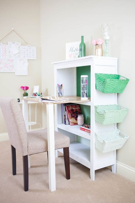 Old Bookshelf, Old Bookshelves, Microwave Cart, Message Center, Organization Station, Bookshelf Desk, Craft Room Office, Shelf Unit, Amazing Diy