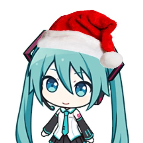 Hatsune Miku Christmas Icon, Miku Christmas Pfp, Christmas Miku, Miku Christmas, Miku Game, Miku Hatsune Chibi, 2000s Art, Miku Chan, Miku Hatsune Vocaloid