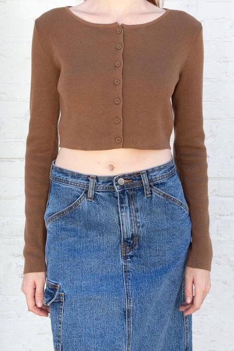 Athelia Knit Top, Long Sleeve Knit Top, Button Up Long Sleeve, Long Sleeve Knit Tops, Girls Fashion Clothes, Long Sleeve Knit, Brandy Melville, Fashion Inspo Outfits, Brandy