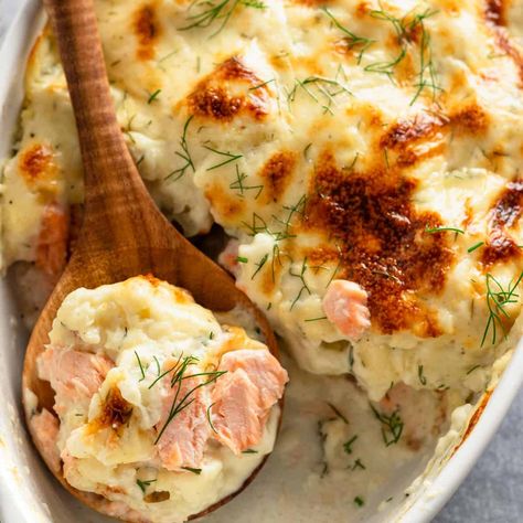 Creamy Baked Salmon, Salmon Cauliflower, Salmon And Vegetables, Salmon Casserole, Salmon Recipes Baked Healthy, Easy Casserole Dishes, Salmon And Broccoli, Chicken Broccoli Rice Casserole, Canned Salmon