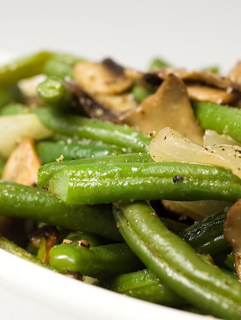 Green Beans With Mushrooms, Mushrooms Sauteed, Green Beans And Mushrooms, Green Beans Mushrooms, Bean Dishes, Mushrooms And Onions, Sauteed Green Beans, Roasted Vegetable, Mushroom And Onions