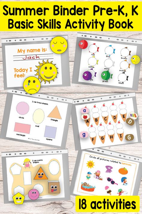 Laminated Kindergarten Activities, Learning Binder Preschool, Summer Busy Book, Alphabet Busy Book Free Printable, Kindergarten Busy Book, Preschool Binder Free Printable, Busy Binder Ideas, Busy Binders Preschool Free, Busy Binder Printables Free