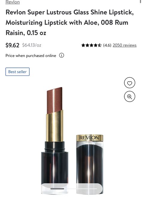 Rum Raisin Glass Shine, Revlon Super Lustrous Glass Shine Rum Raisin, Revlon Rum Raisin Glass Shine, Revlon Rum Raisin, Revlon Lipstick, Makeup Wishlist, Shine Lipstick, Rum Raisin, Revlon Super Lustrous