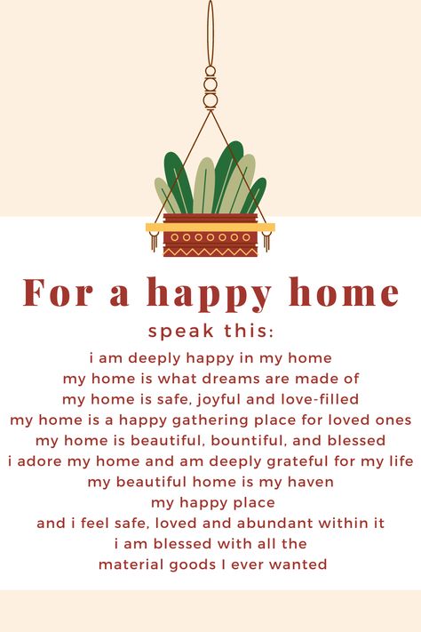 Manifesting A Happy Family, Manifest Dream Home Affirmations, Home Manifestation Affirmations, Family Affirmations Home, Happy Home Affirmations, Manifesting A New Home Affirmations, Manifest A House Affirmations, My Family Is Safe Affirmations, I Am Blessed Affirmations