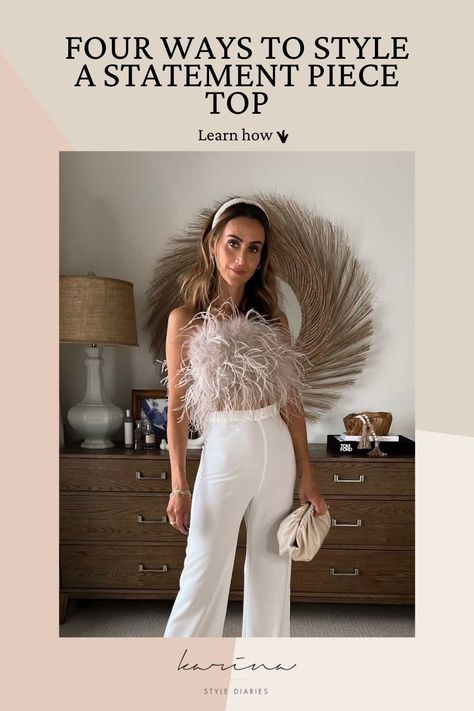 Monochromatic Outfit Neutral, Neutral Monochromatic Outfit, Top With Feathers, Neutral Outfit Aesthetic, Fashion Inspo Outfits Minimal Chic, Karina Style, Feather Top, Feather Tops, Womens Fashion Inspiration