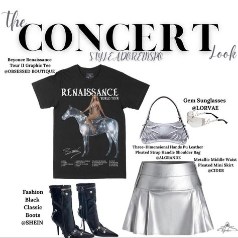 Concert Looks, Classic Boots, Pleated Mini Skirt, Art Fashion, Beyonce, Pleated Skirt, Fashion Inspo Outfits, Fashion Art, Black Fashion