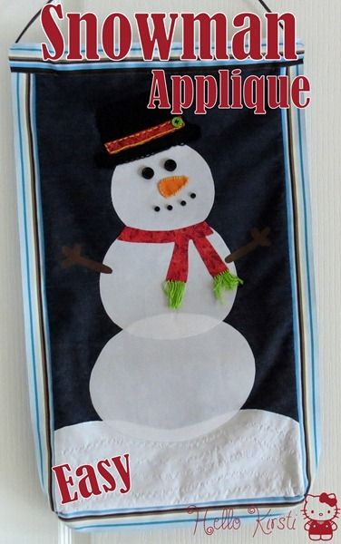 Easy-Snowman-Applique (4) Snowman Applique Patterns, Applique Patterns Free, Snowman Applique, Crafting Party, Applique Wall Hanging, Snowman Party, Dress Sew, Applique Tutorial, Felt Crafts Patterns