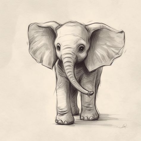 Cute Elephant Drawing Step by Step Easy Elephant Drawing, Animal Sketches Easy, Trin For Trin Tegning, Baby Elephant Drawing, Elephant Sketch, Drawing Heart, Beautiful Pencil Drawings, Pencil Drawings Of Animals, Easy Drawing Steps