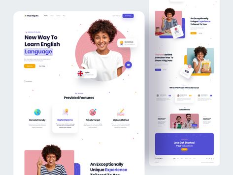 Landing page by Mohammad Azizi on Dribbble Personal Website Design, Mailer Design, Landing Page Inspiration, 포트폴리오 레이아웃, Ui Design Website, Webpage Design, Website Design Layout, Web Design Trends, Web Inspiration